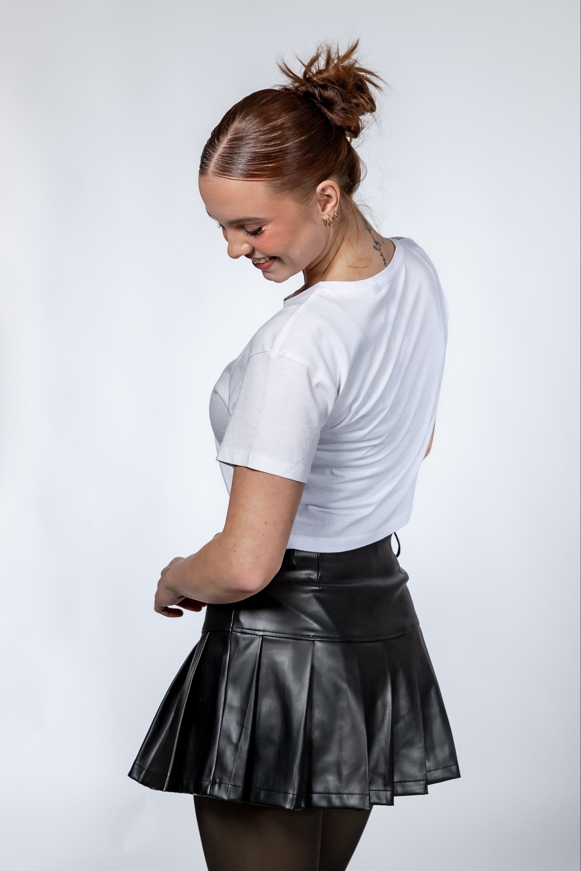 Crop Shirt - Technoartig - Damen - white