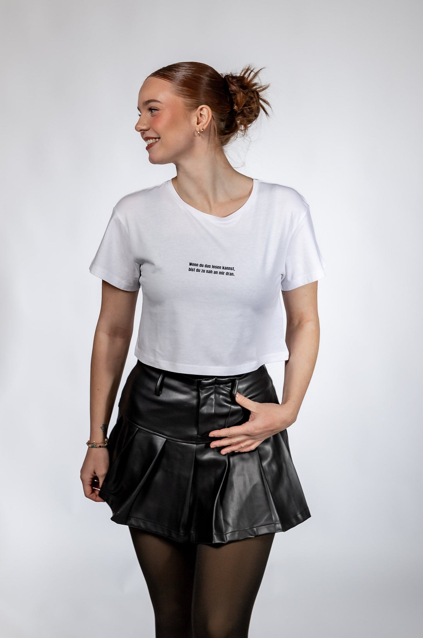 Crop Shirt - Technoartig - Damen - white