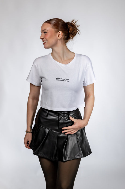 Crop Shirt - Technoartig - Damen - white