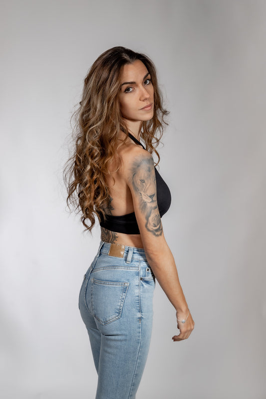 Crop Top Technoartig Rave on Black