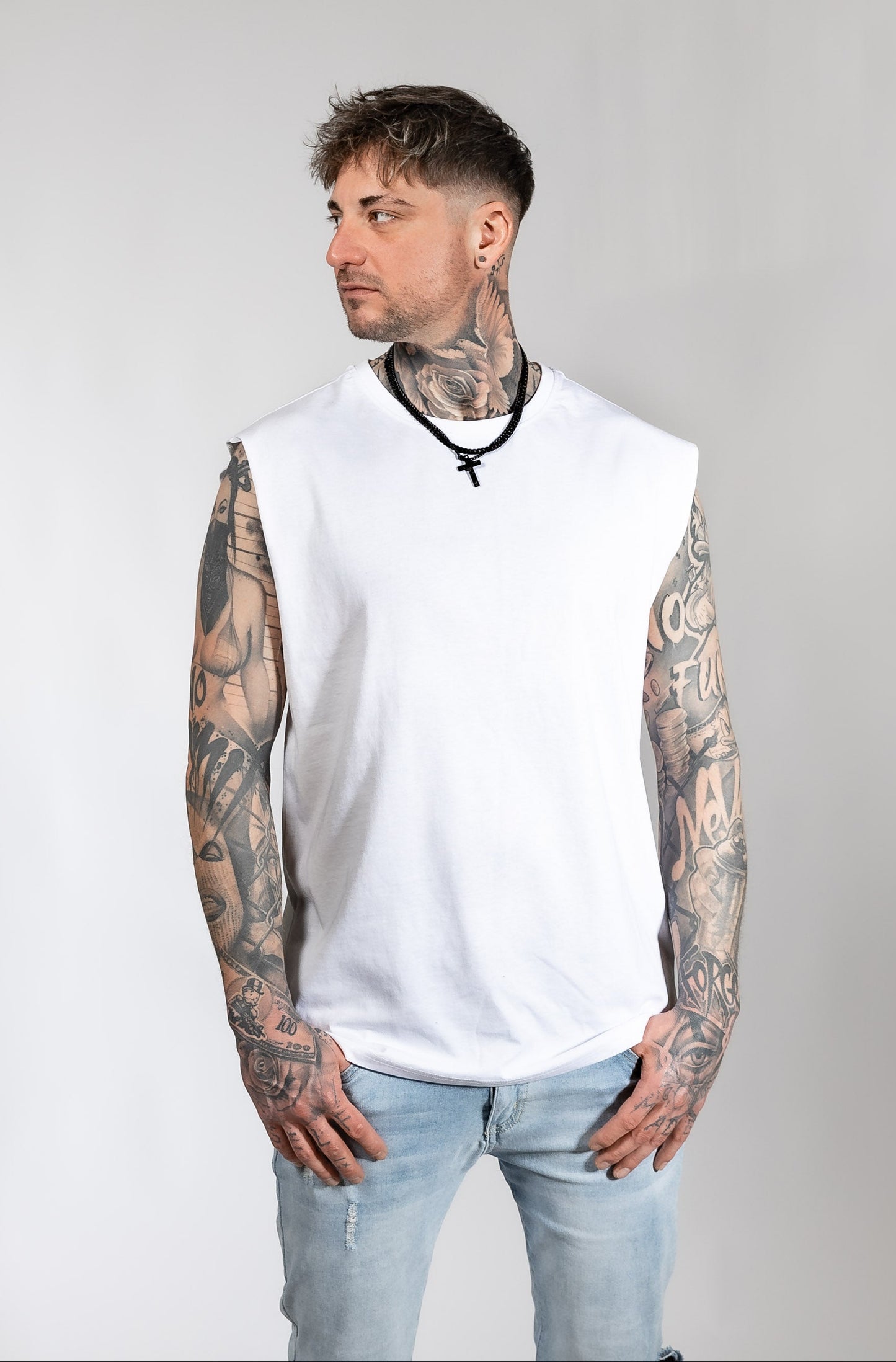 Sky Club Leipzig Technoartig Tanktop white