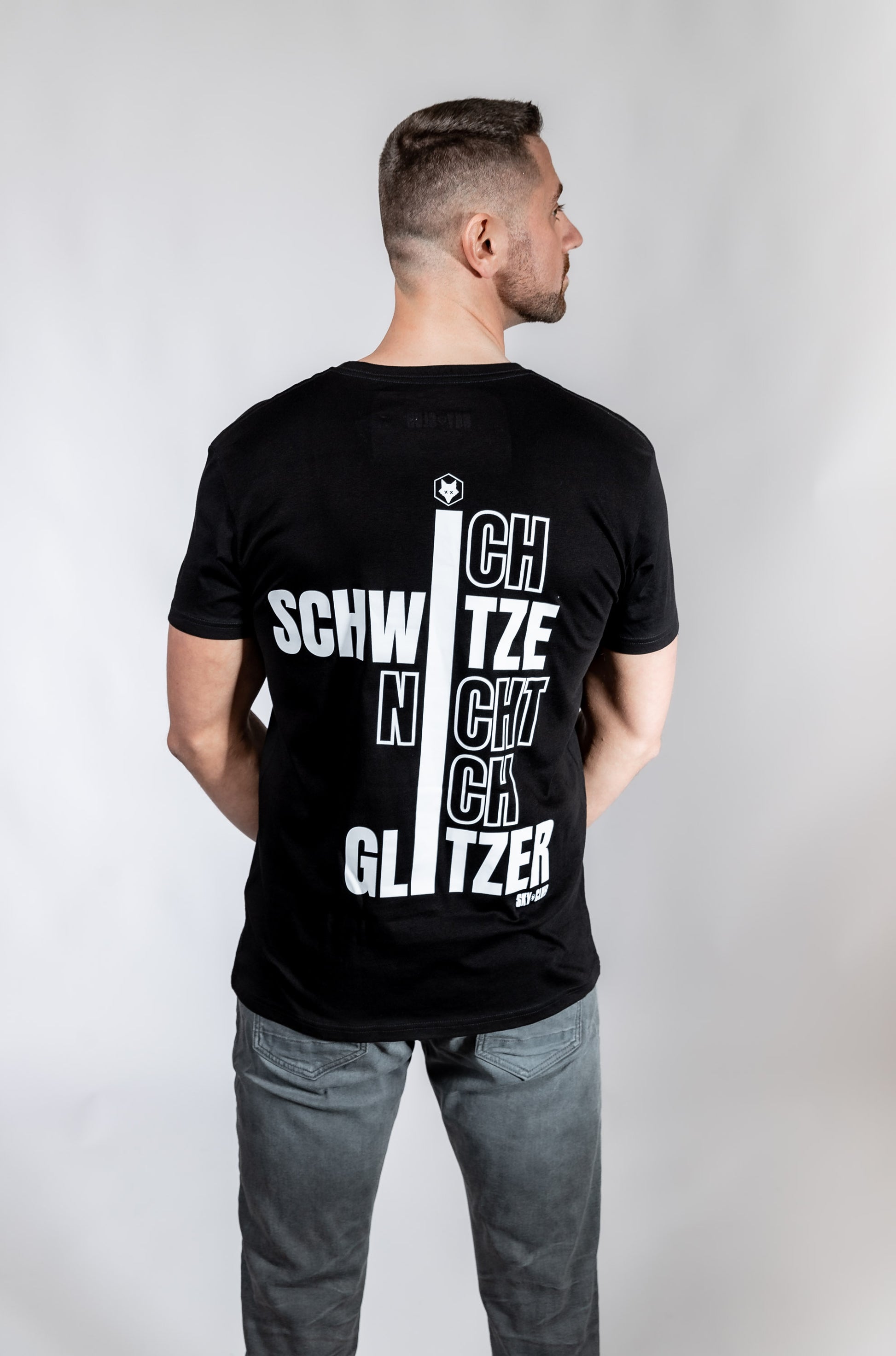 Techno T-Shirt Technoartig Backprint Black